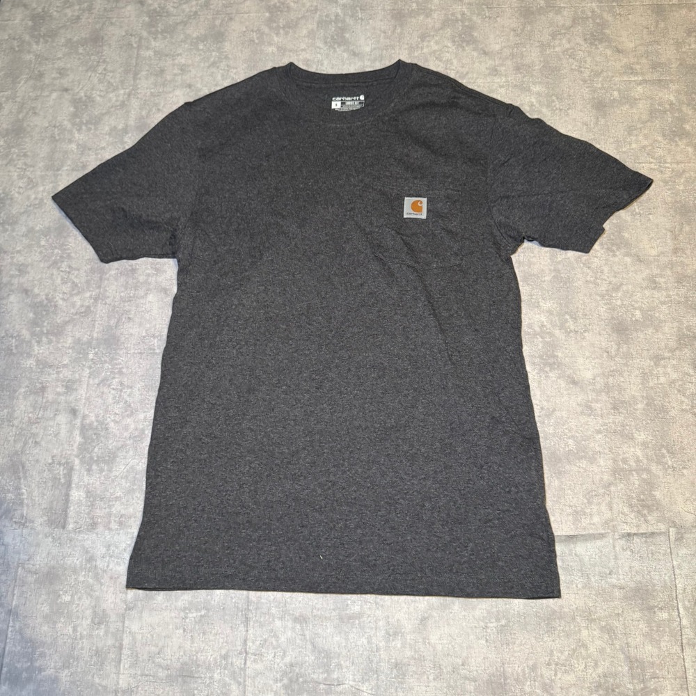 Carhartt Mens Loose Fit Pocket T-Shirt Gray Short Sleeve Work Tee Size S